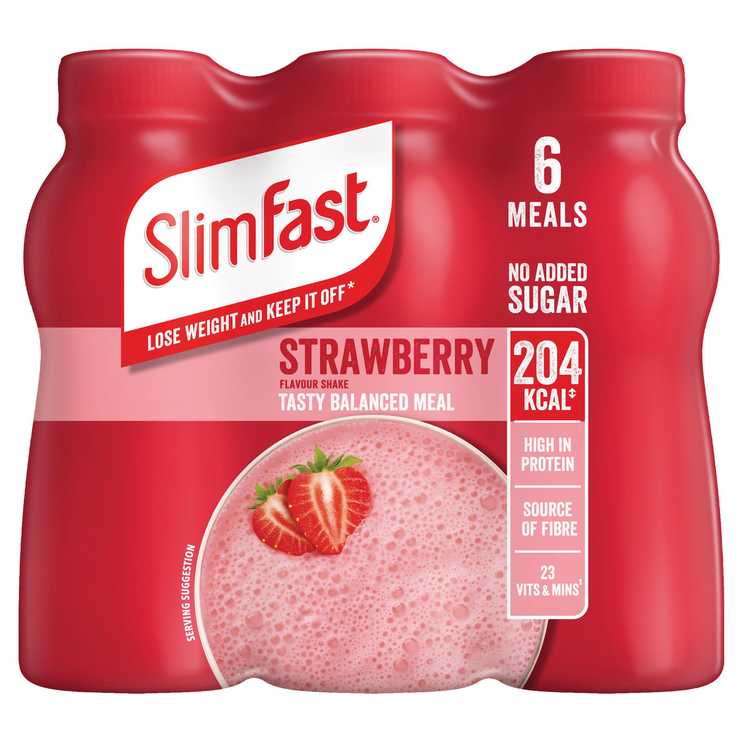 SlimFast strawberry meal replacement shake 6x325ml (British brand)