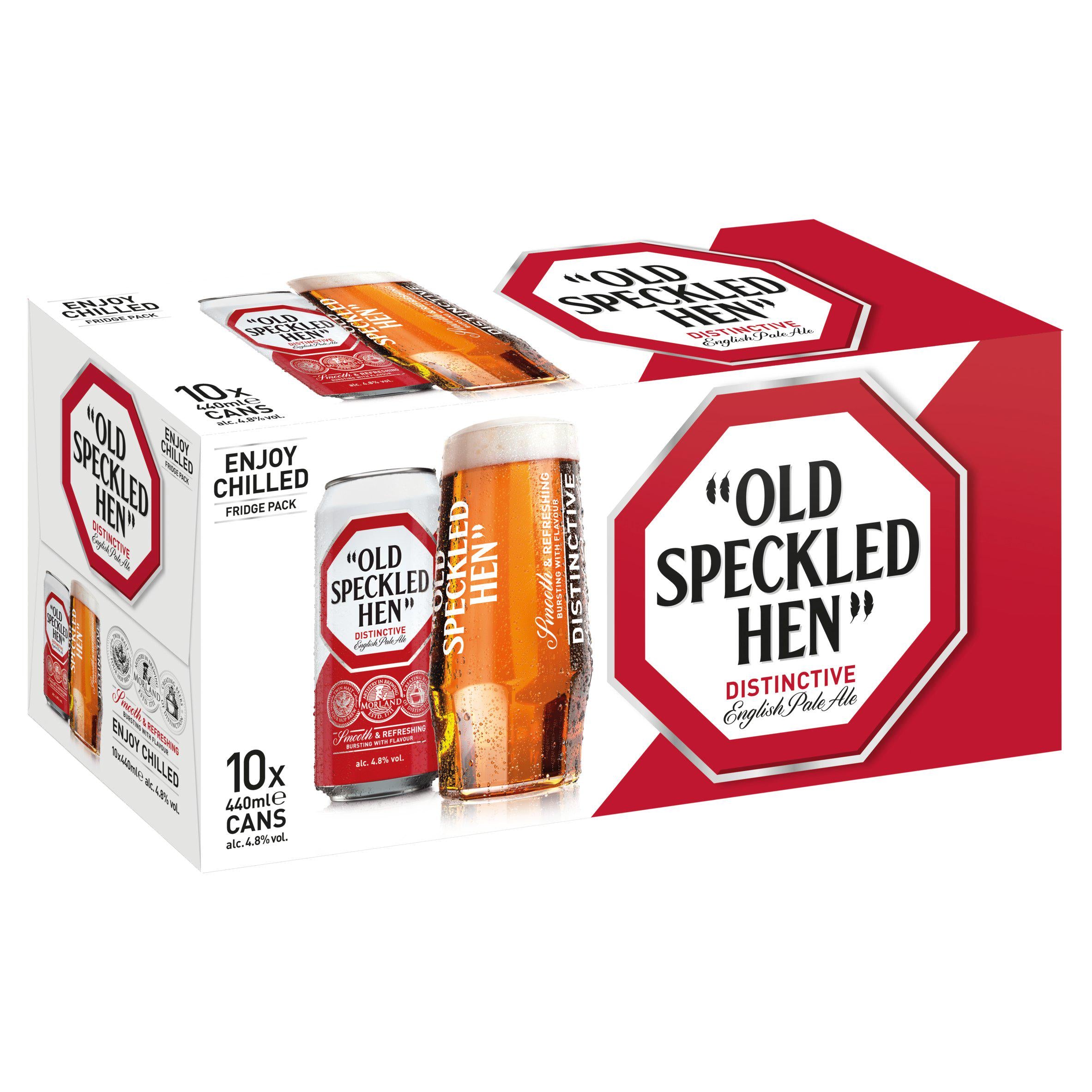Old Speckled Hen pale ale beer cans 10x440ml, UK version