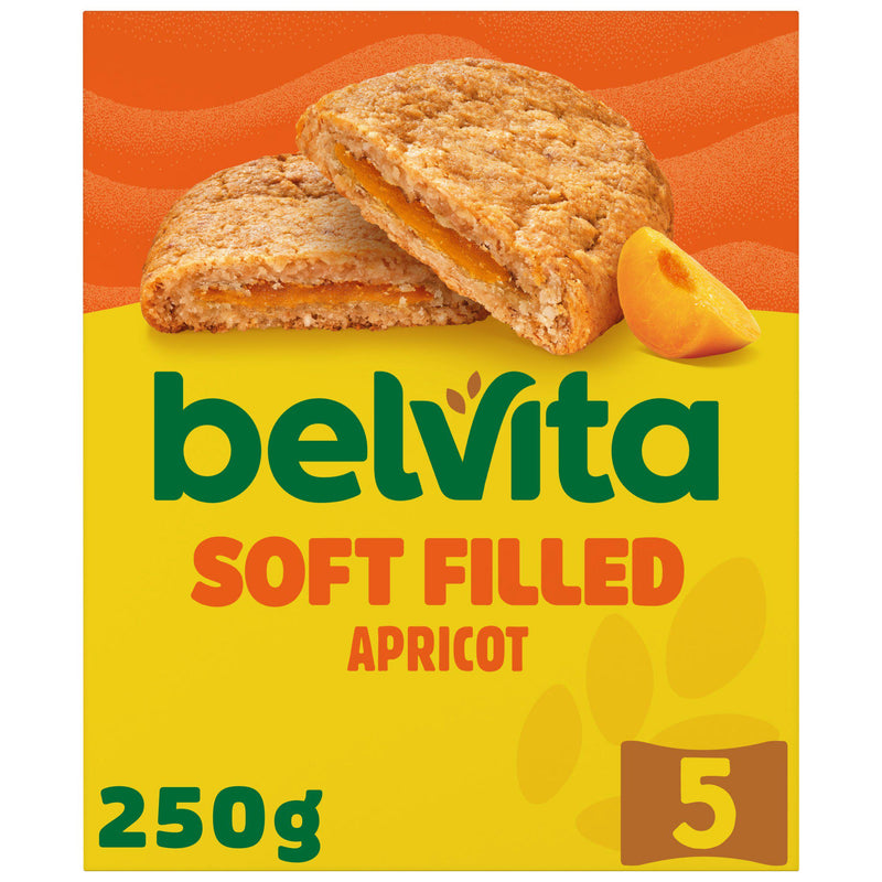 Belvita soft bakes apricot cereal bars multipack 5x50g (British brand)