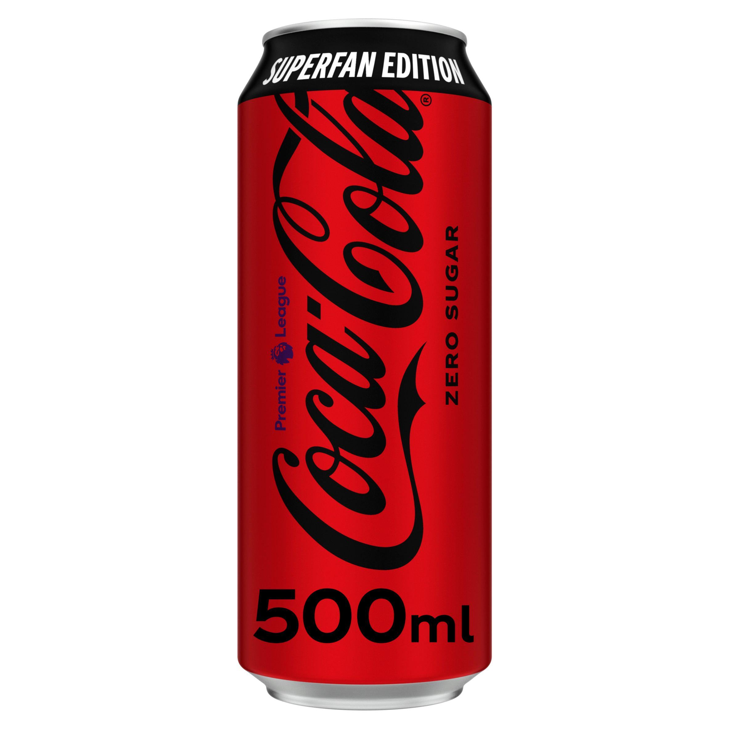 Coca-Cola Zero Sugar soft drink 500ml can - British product