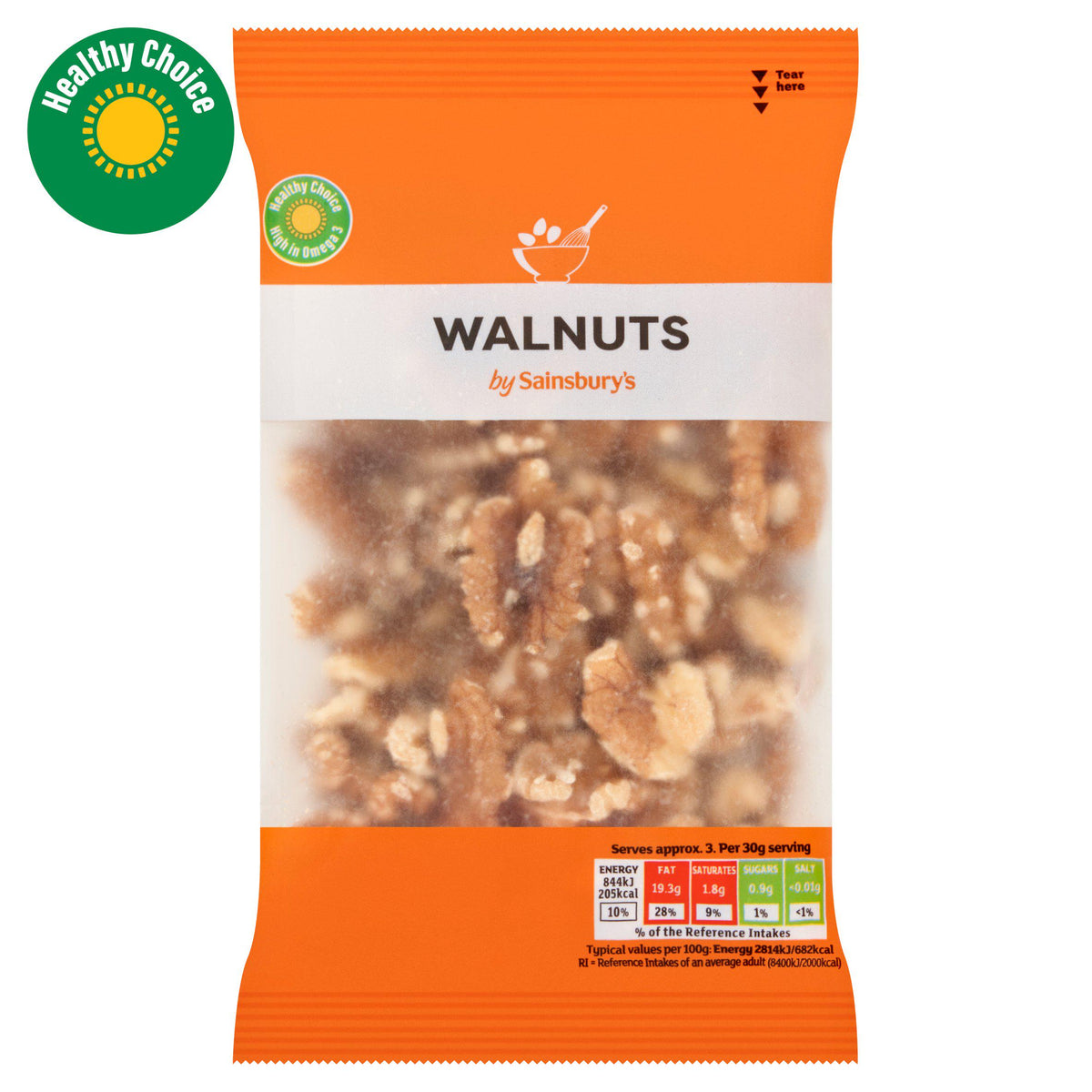 Sainsbury's walnuts halves 100g - British product