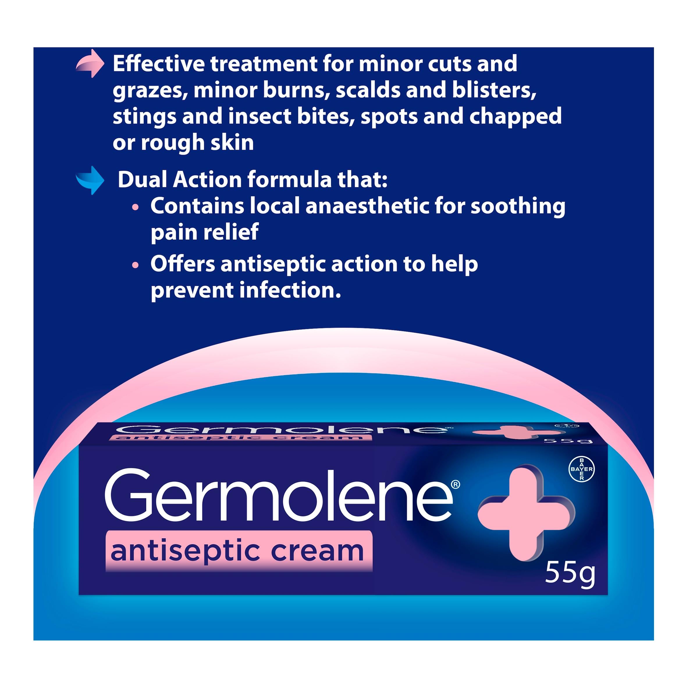 Germolene Antiseptic Cream Dual Action 55g - British product