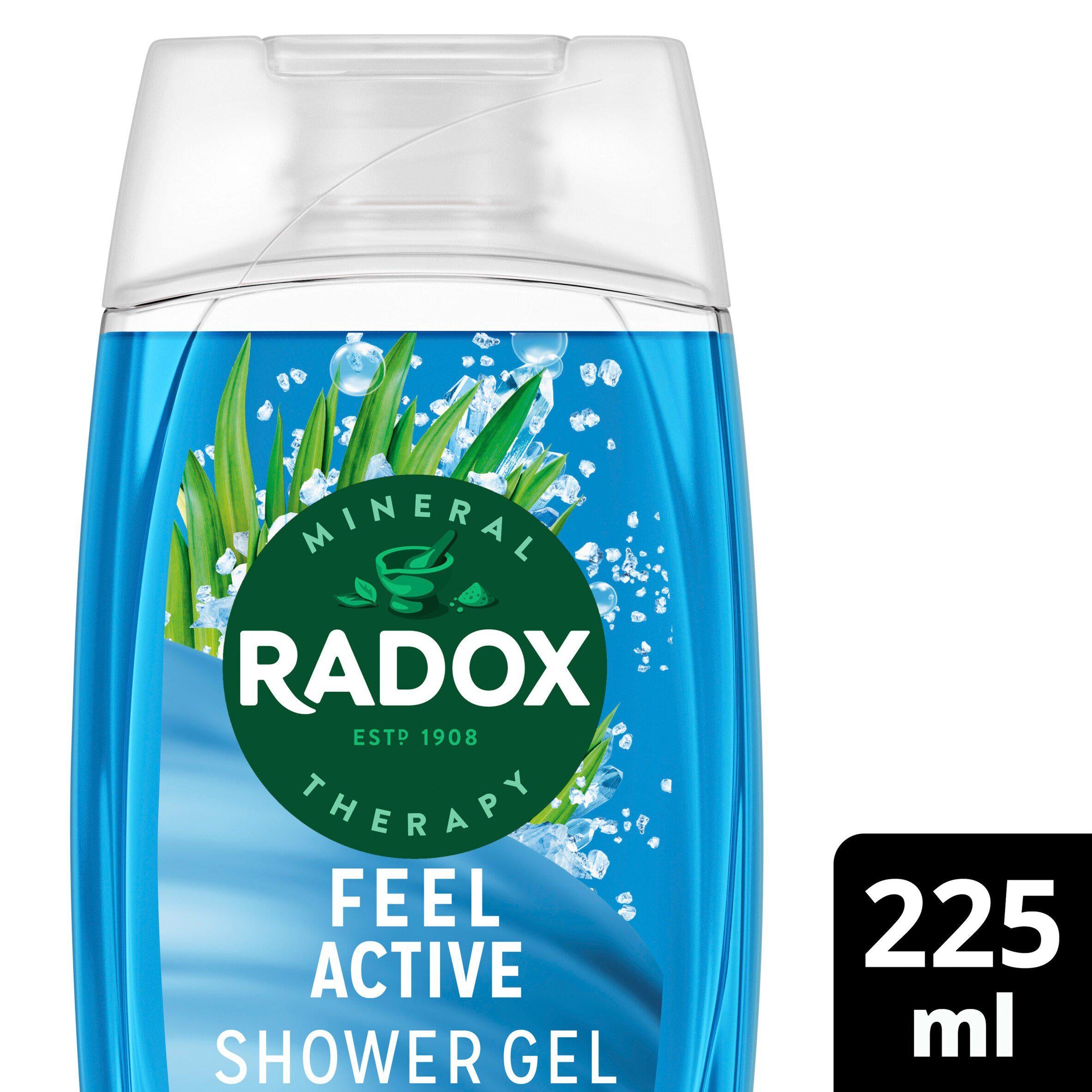 Radox Feel Active shower gel 225ml, imported from the UK