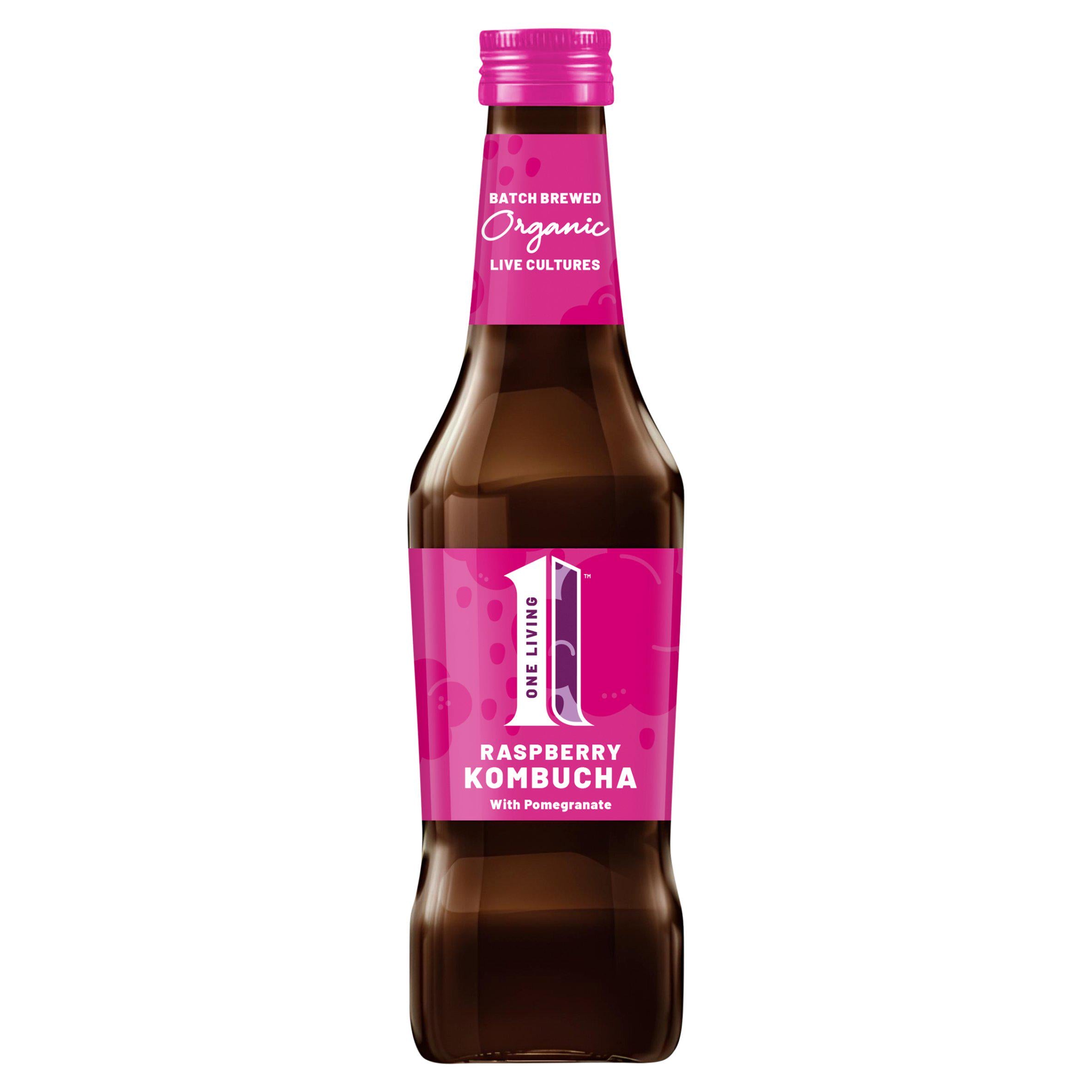 One Living Raspberry Kombucha with Pomegranate 275ml