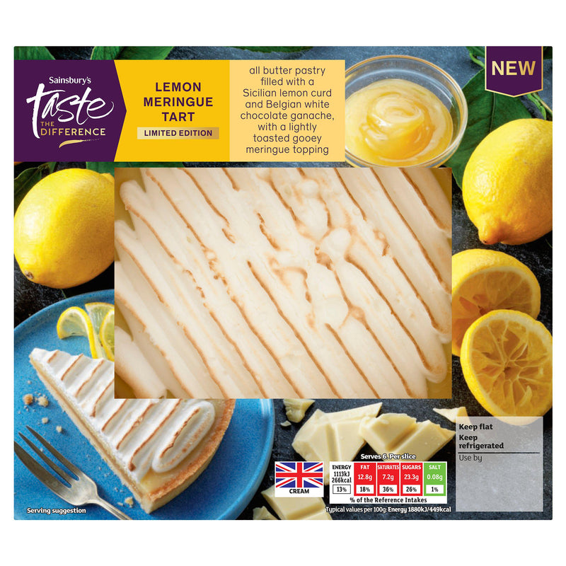Sainsbury's lemon meringue tart Taste the Difference 355g (British brand)