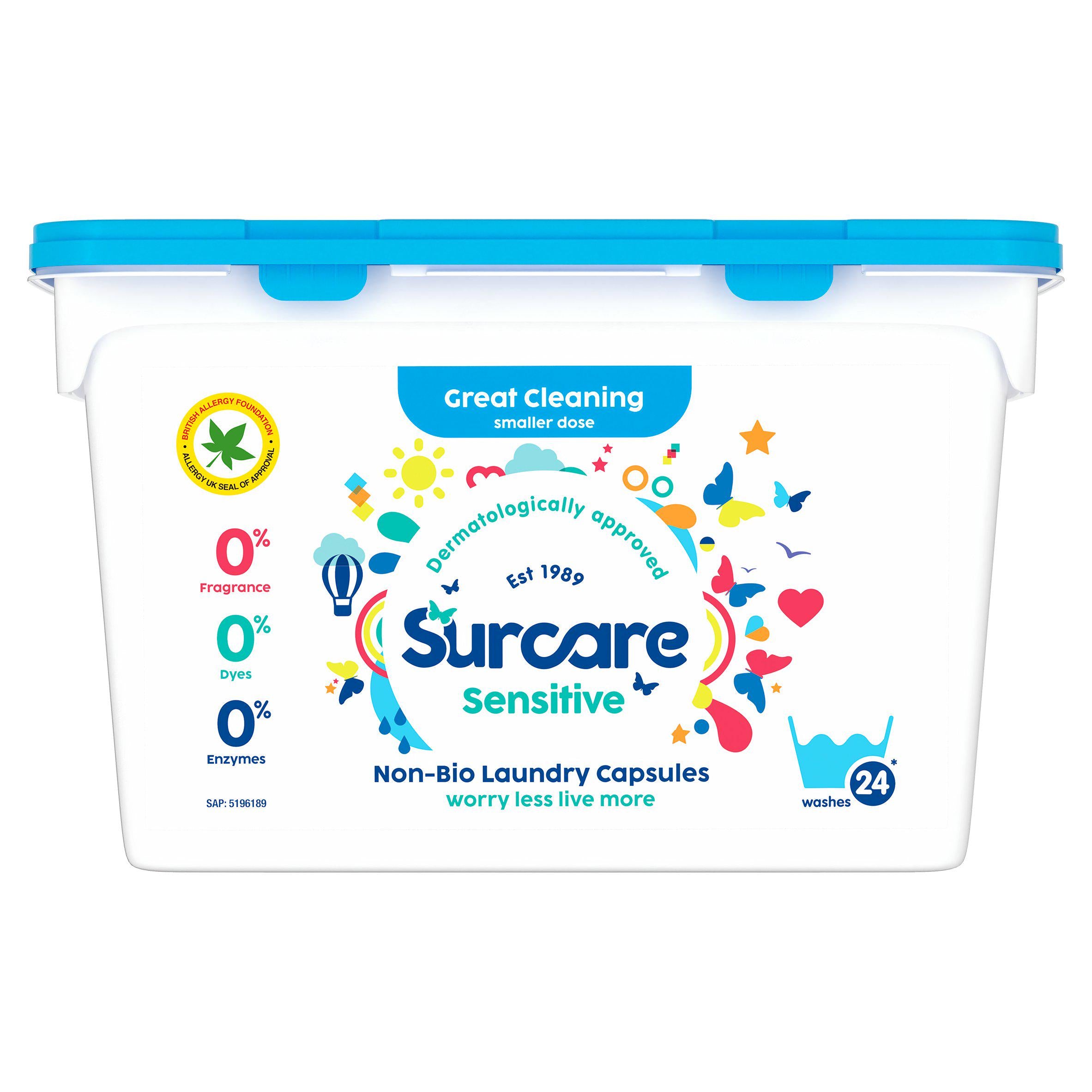 Surcare laundry capsules sensitive skin 24 pack (British brand)