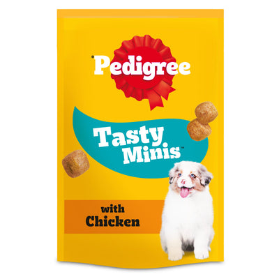 Sainsburys Pedigree Tasty Minis Puppy Dog Treats Chicken Chewy Cubes 125g- Buy online at McGrocer