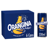 Orangina sparkling fruit drink 6 pack 330ml cans, UK version
