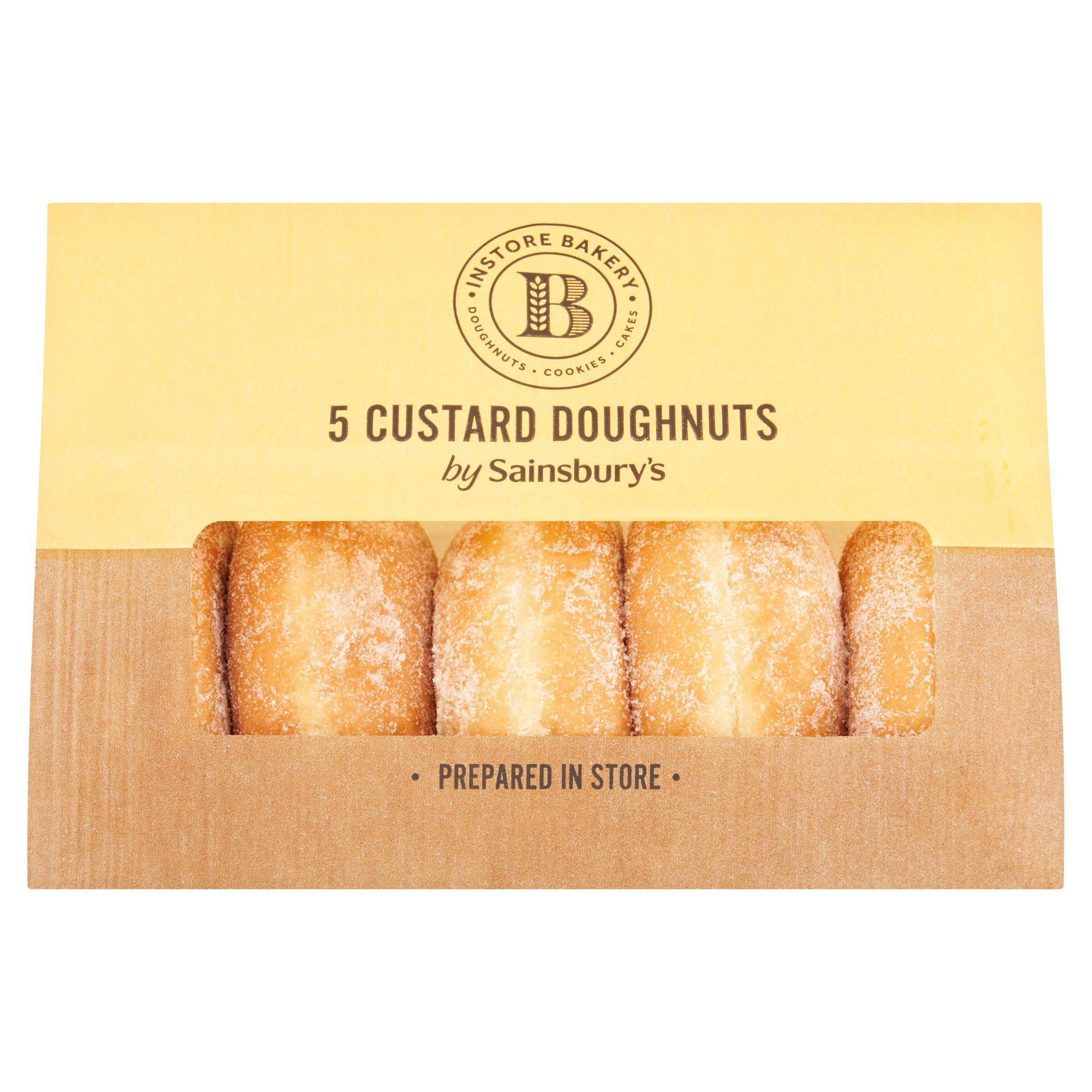 Sainsbury's vanilla custard doughnuts 5 pack (British brand)