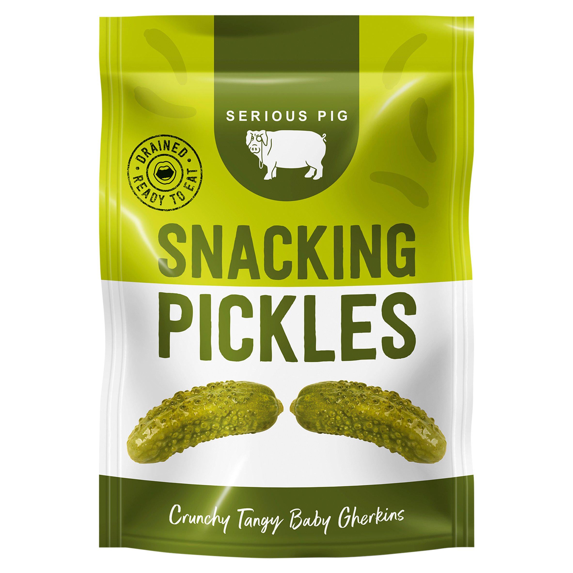 Serious Pig Snacking Pickled Gherkins 40g, imported from the UK