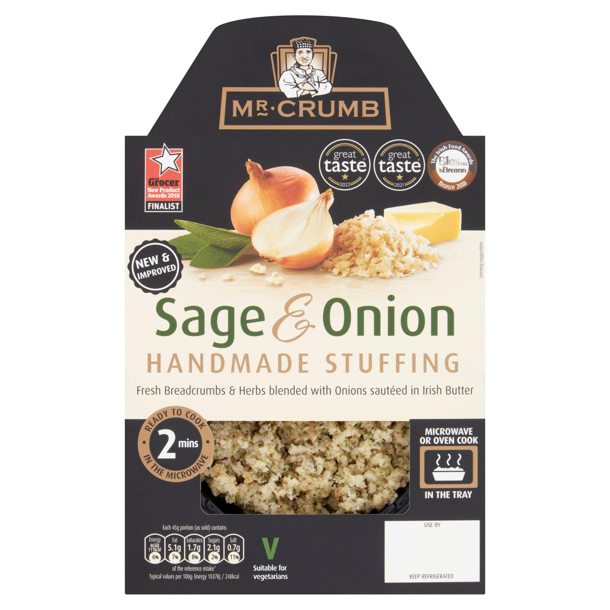 Mr. Crumb sage and onion stuffing tray 225g (British brand)
