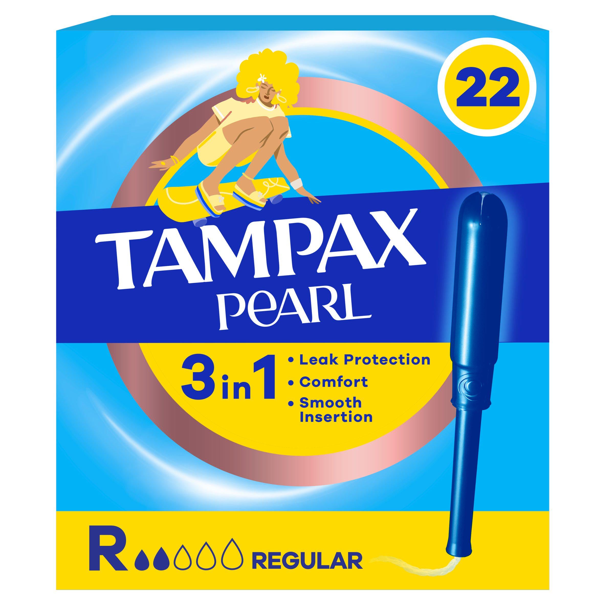 Tampax Pearl Regular tampons with applicator 22 count - British product