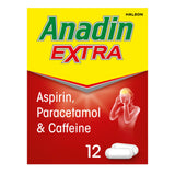 Anadin Extra pain relief caplets 12-pack, imported from the UK