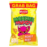 Walkers Monster Munch roast beef crisps 40g, imported from the UK