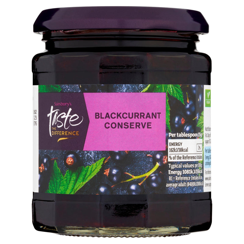 Sainsbury's Taste the Difference blackcurrant conserve 340g, UK version
