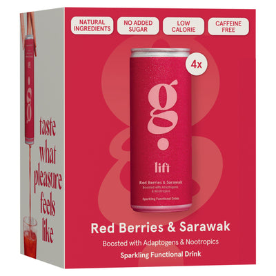 Sainsburys G Spot Red Berries & Sarawak Sparkling Drink 4 x 250ml- Buy online at McGrocer