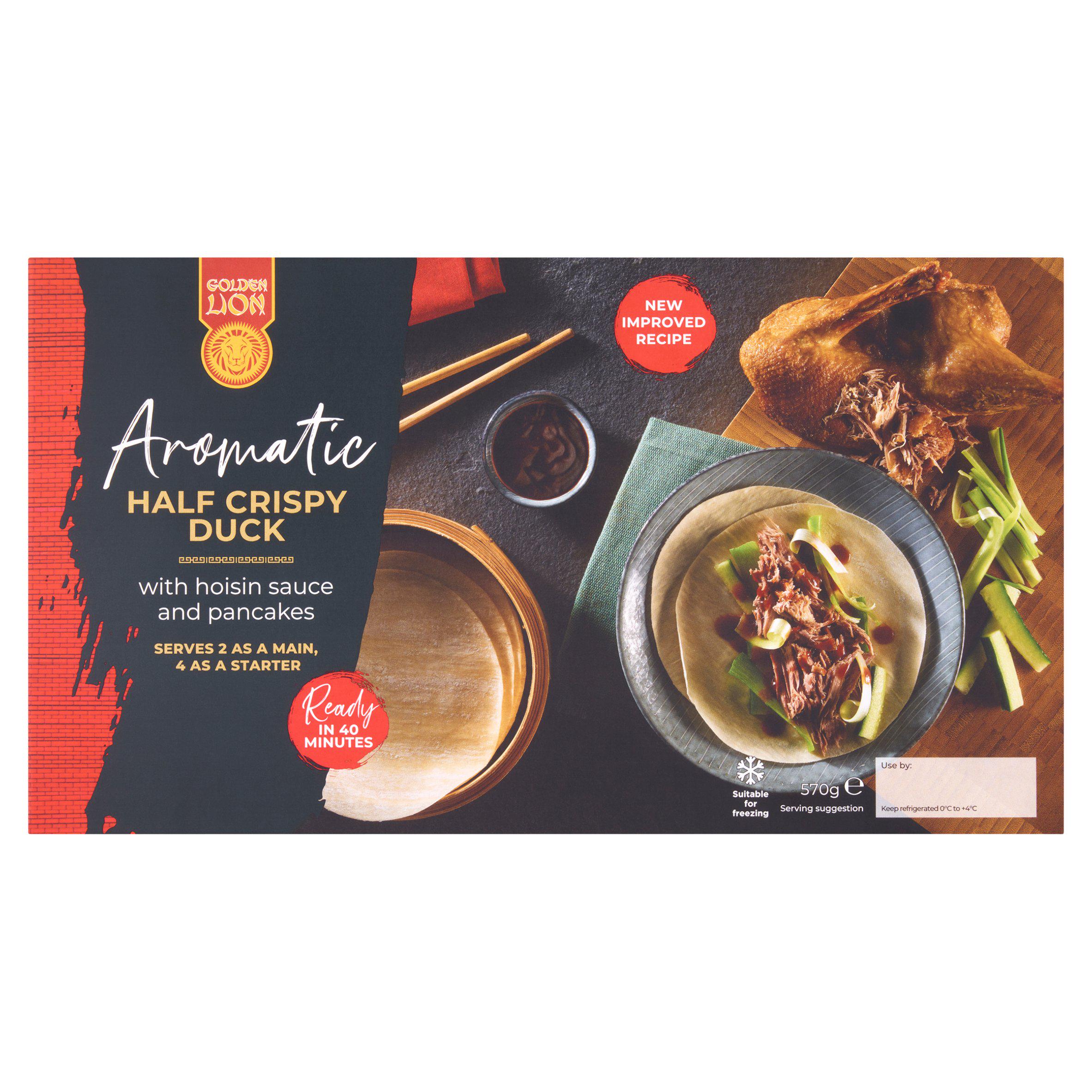Golden Lion aromatic duck with hoisin sauce and pancakes, UK version
