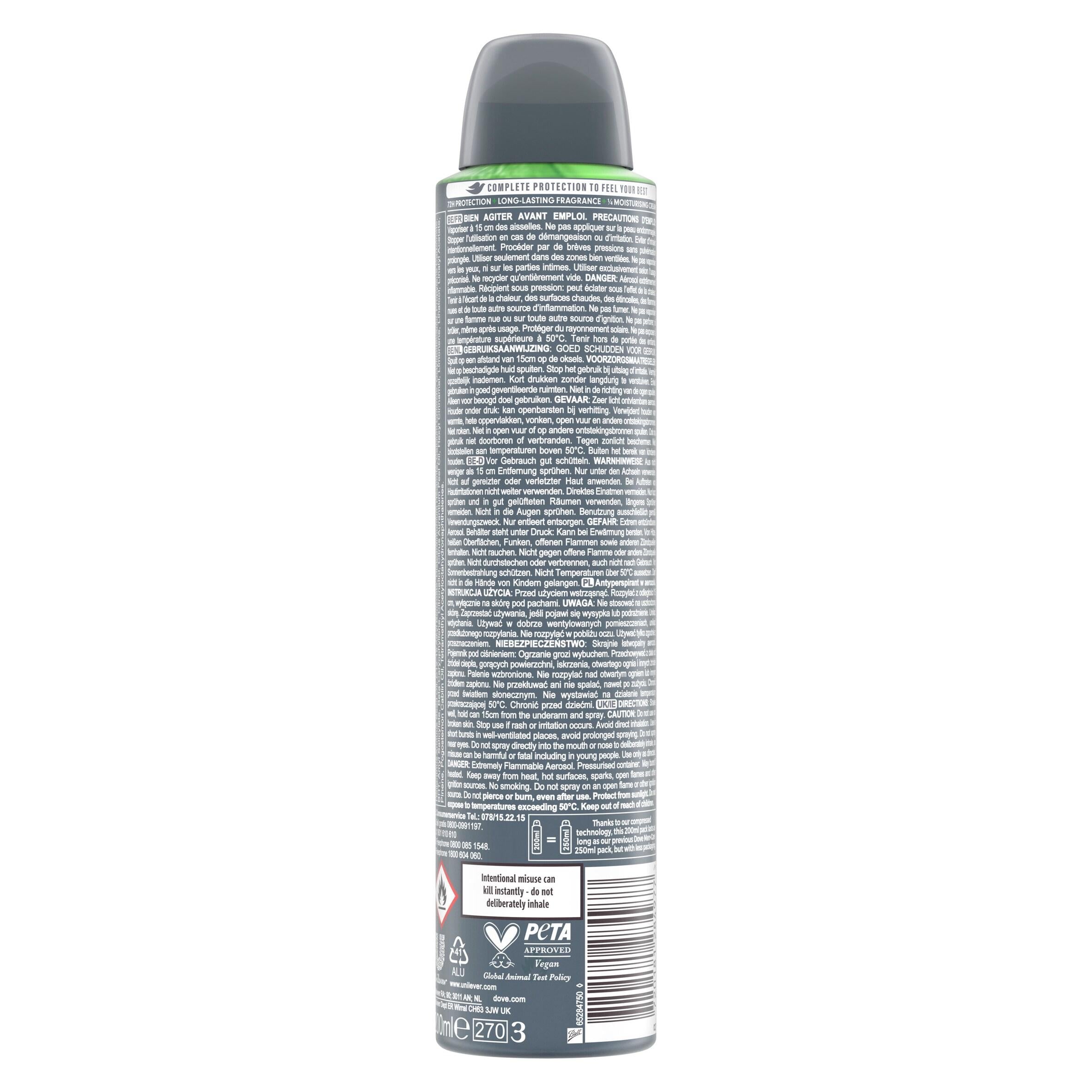 Dove Men+Care antiperspirant deodorant Extra Fresh 200ml - British product