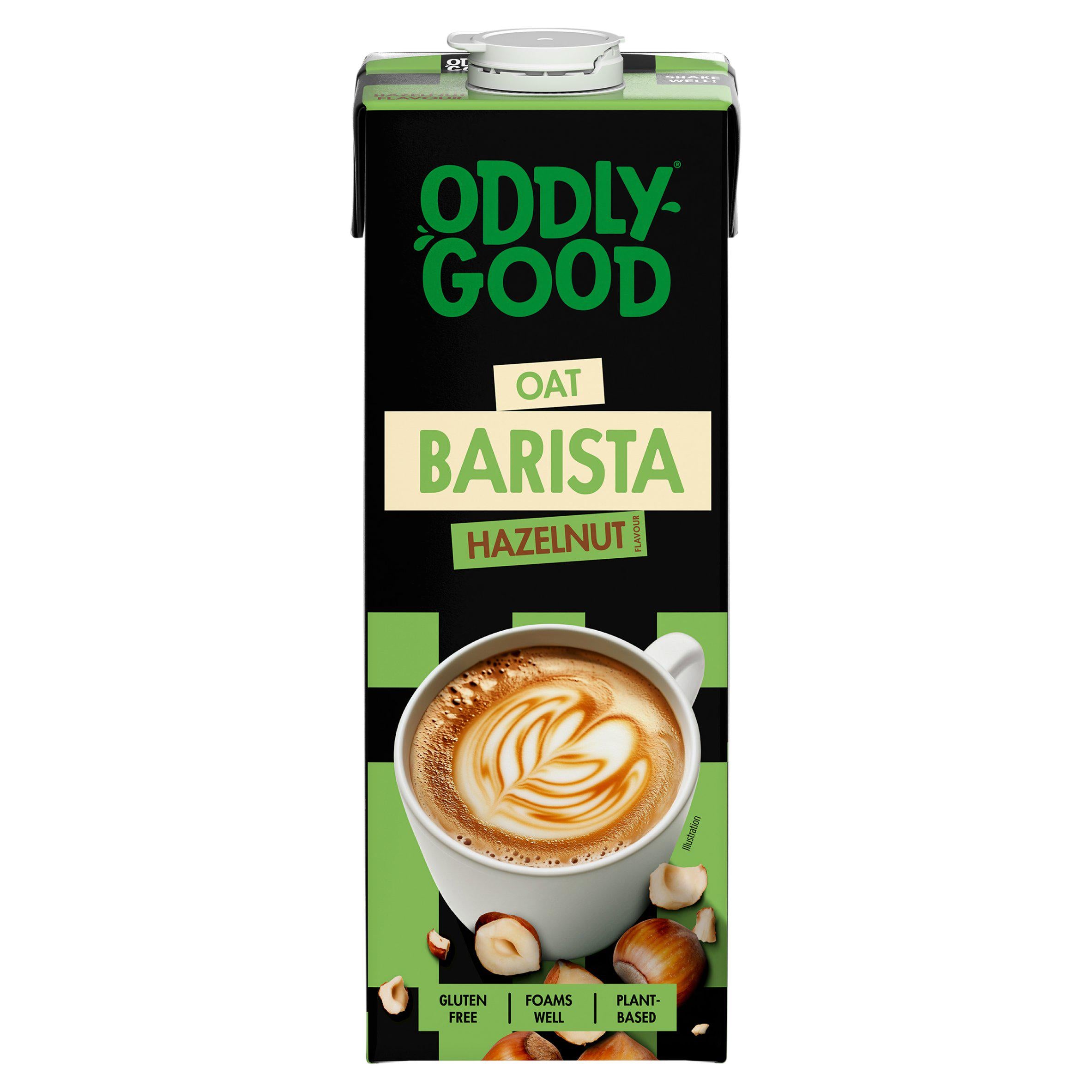 Oddlygood hazelnut oat barista drink 1L, UK version