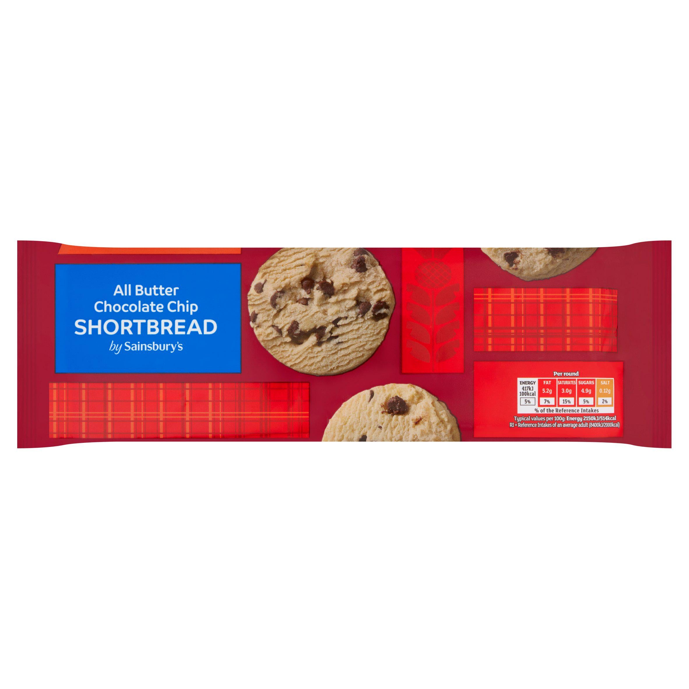 Sainsbury's chocolate chip shortbread 175g (British brand)