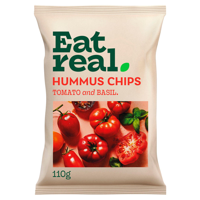 Eat Real hummus chips tomato basil 110g, UK version