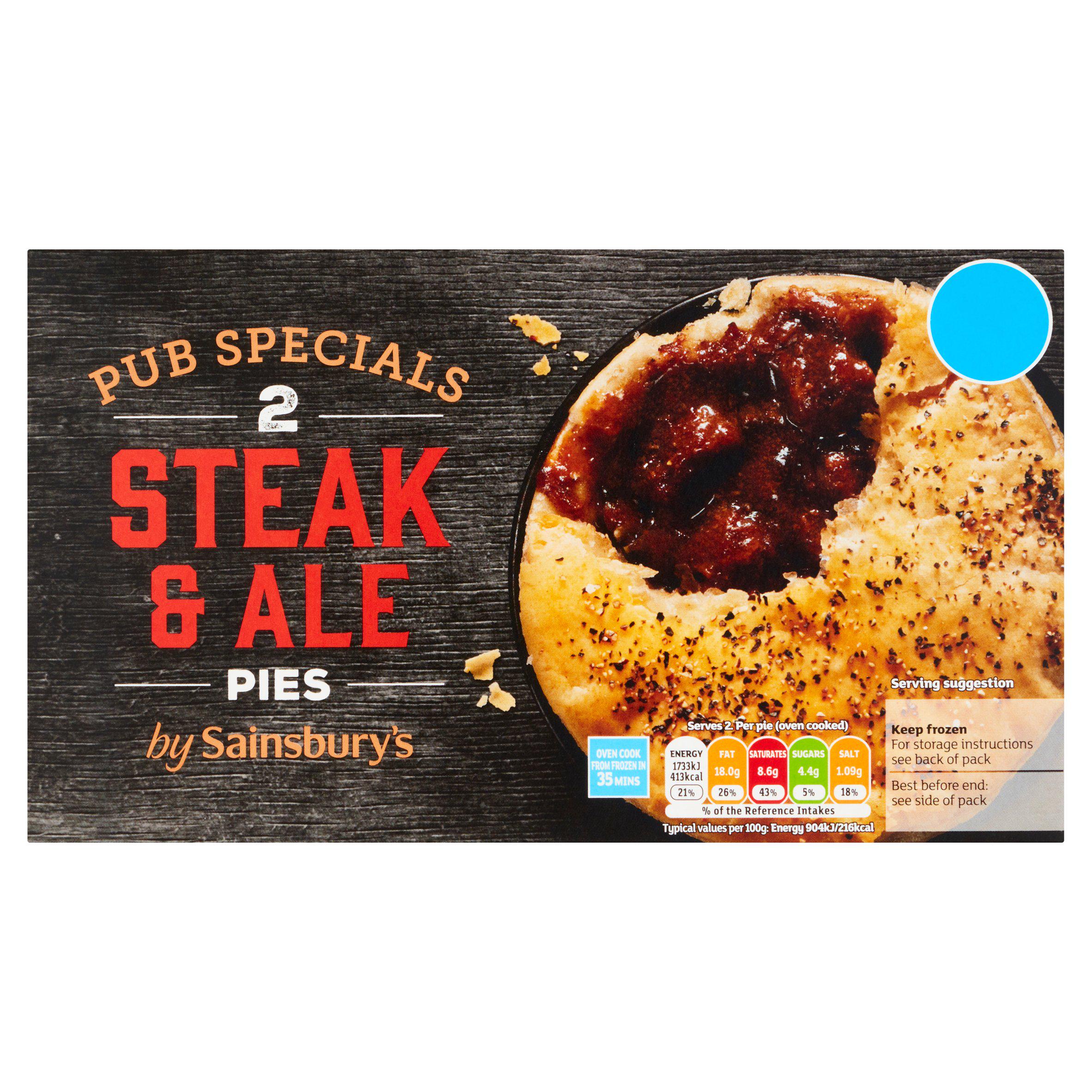 Sainsbury's Pub Specials steak and ale pies 400g - British product