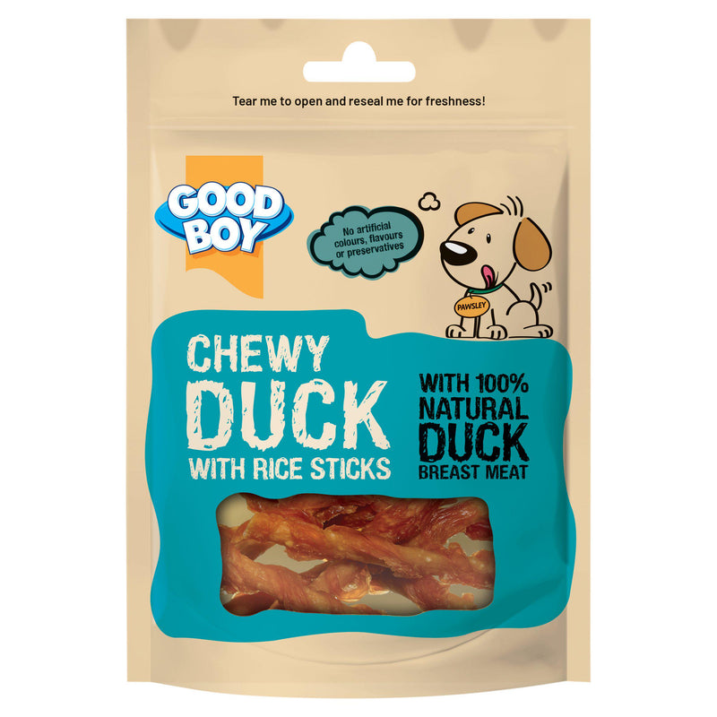 Good Boy chew duck rice sticks dog treats 70g, UK version