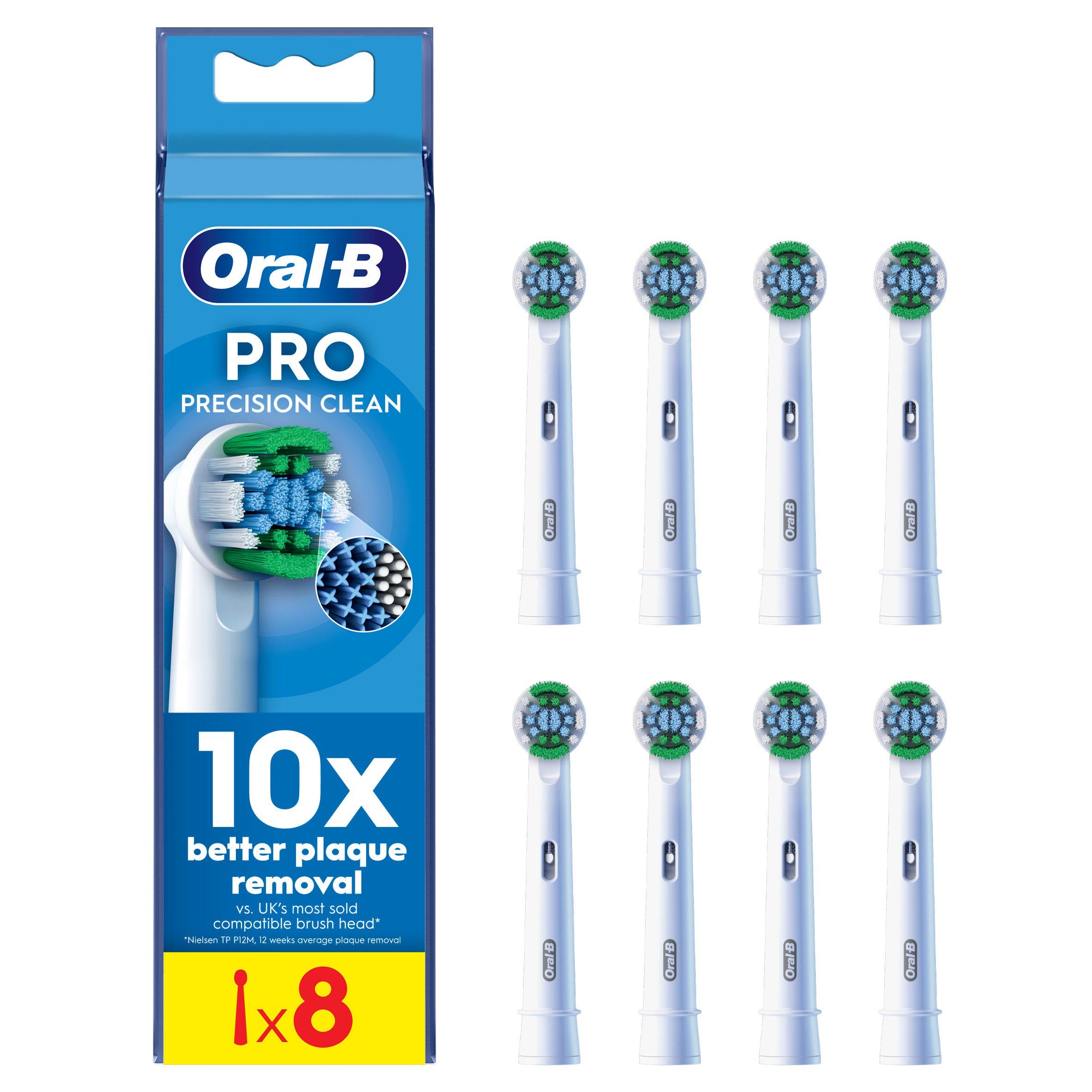 Oral-B Precision Clean replacement toothbrush heads x8 (British brand)