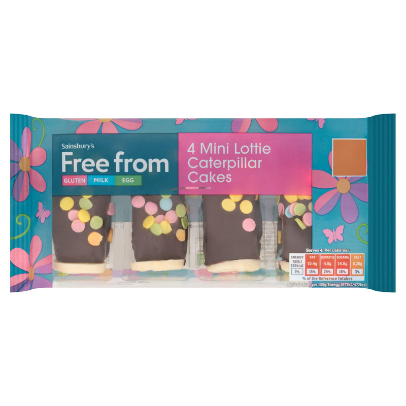 Sainsbury's Free From Mini Lottie Caterpillar Cakes 160g - British product