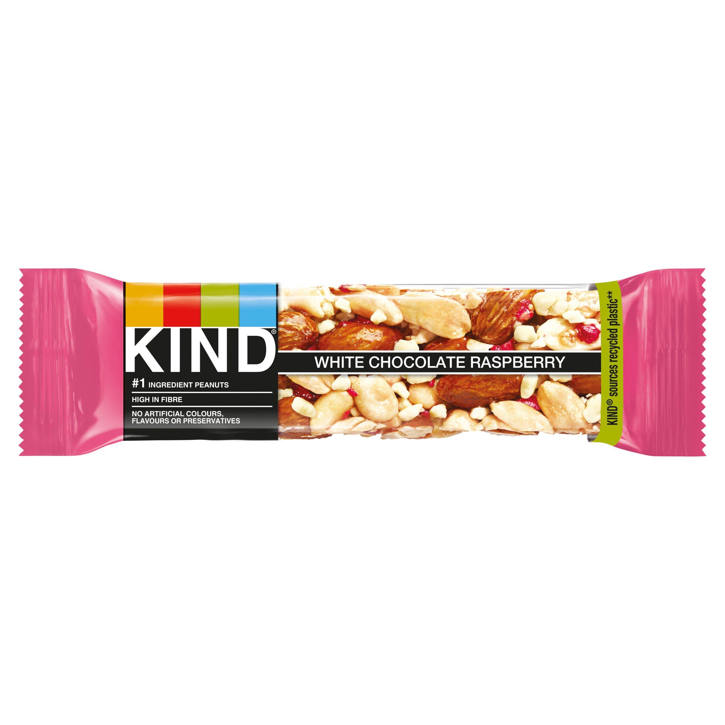 Kind white chocolate raspberry cereal bar 40g (British brand)