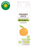 Sainsbury's orange juice with juicy bits 1L (British brand)