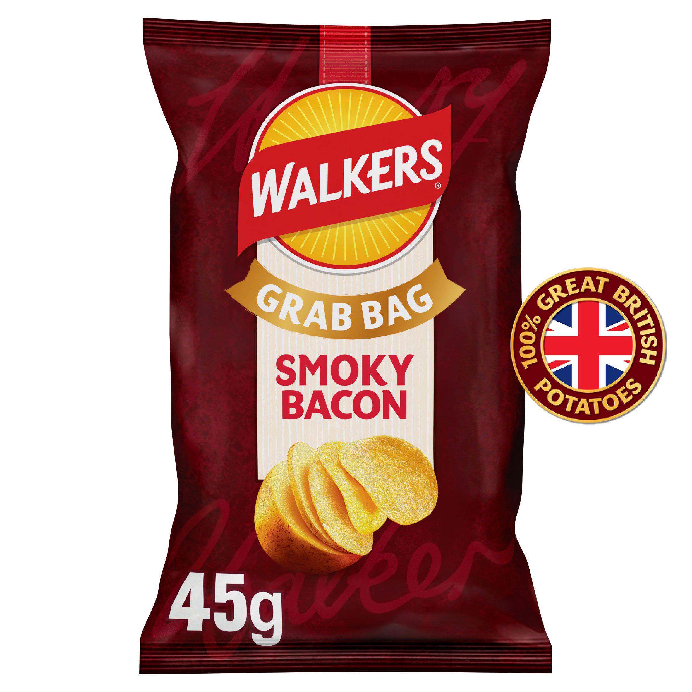 Walkers Smoky Bacon Potato Crisps 45g (British brand)