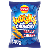 Walkers Wotsits Crunchy Really Cheesy corn puffs 140g, imported from the UK