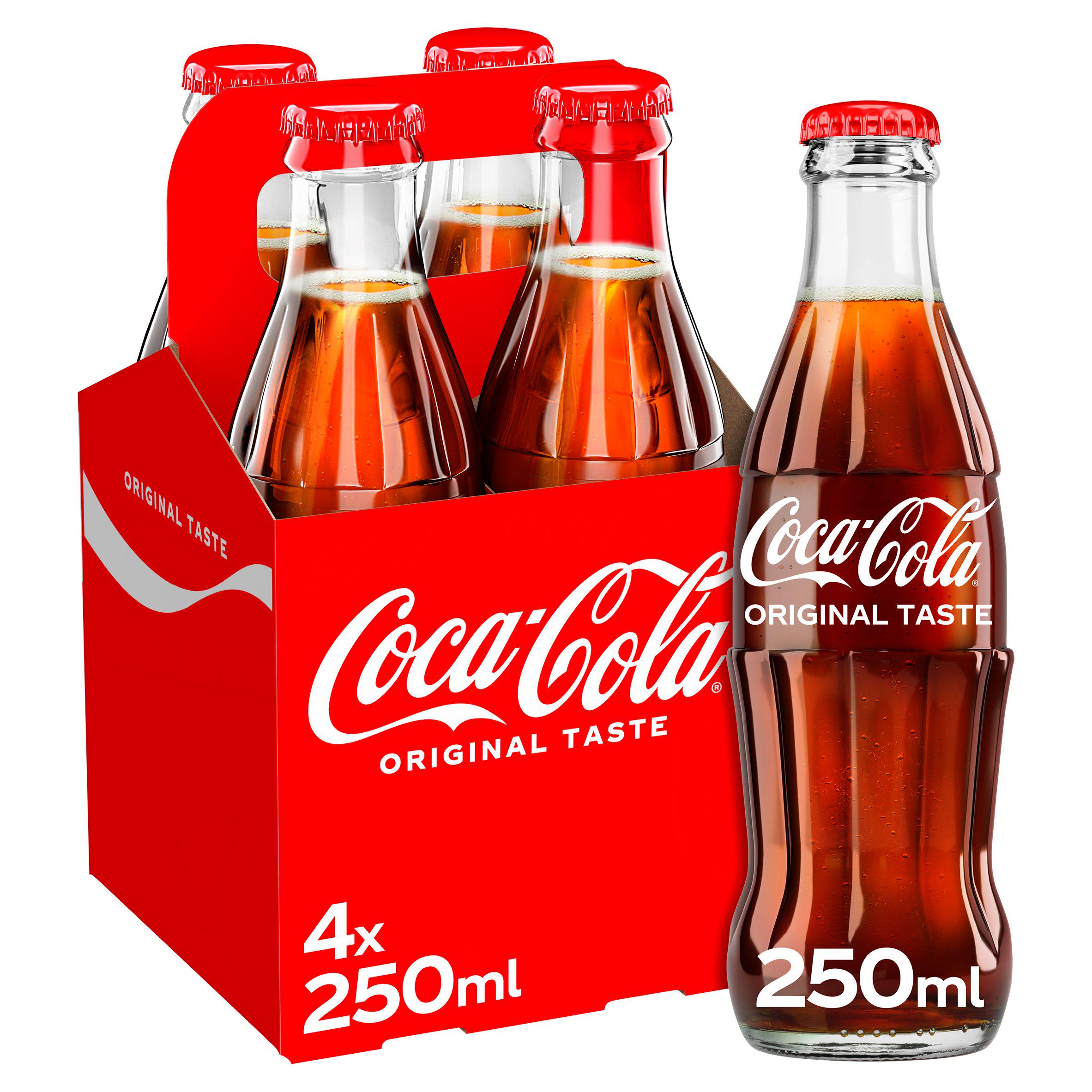 Coca-Cola Original Taste soft drink 4x250ml multipack (British brand)