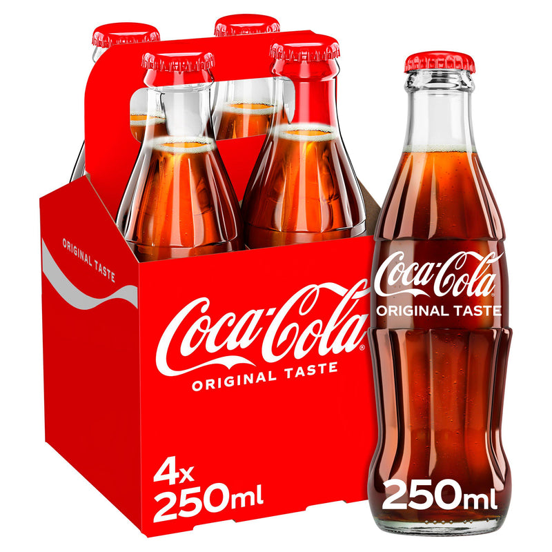 Coca-Cola Original Taste soft drink 4x250ml multipack (British brand)