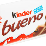 Kinder Bueno milk chocolate hazelnut bar 2x21.5g, UK version