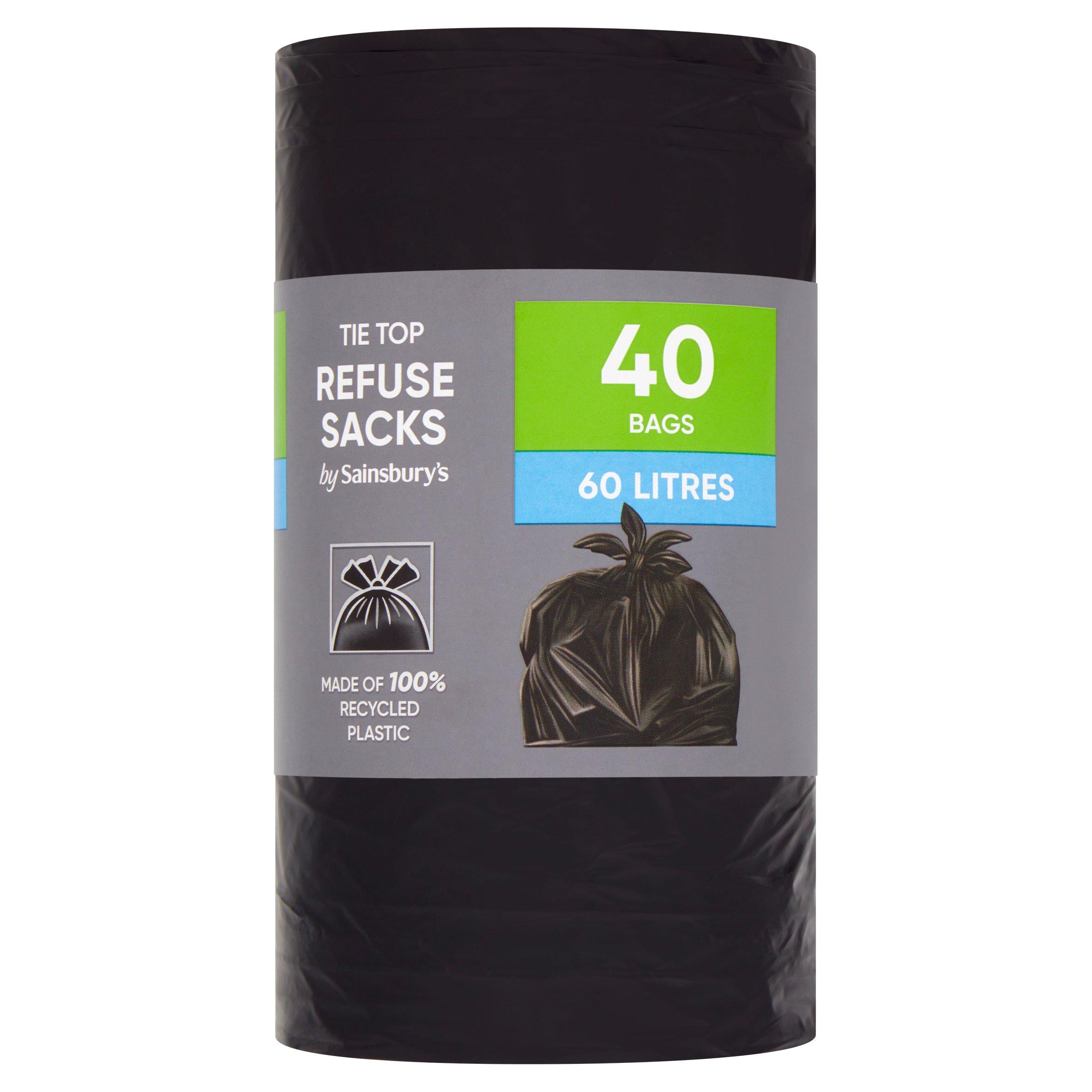 Sainsbury's refuse sacks 60 litre 40 pack, UK version