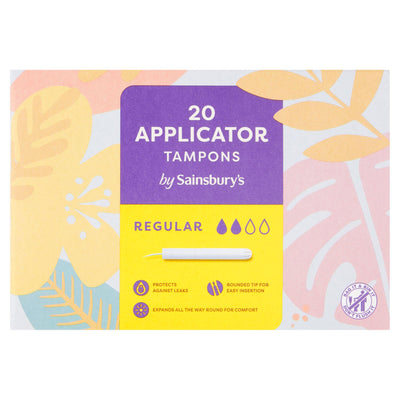 Sainsburys Sainsbury's Applicator Tampons Regular 20- Buy online at McGrocer