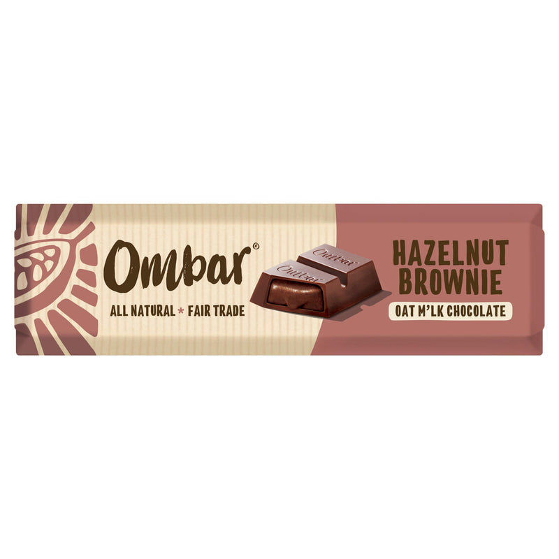 Ombar hazelnut brownie oat milk chocolate bar 42g - British product
