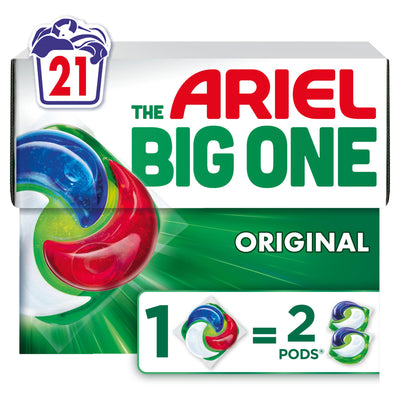 Sainsburys Ariel The Big One Pods Colour Laundry Detergent Washing Capsules 21 Washes- Buy online at McGrocer