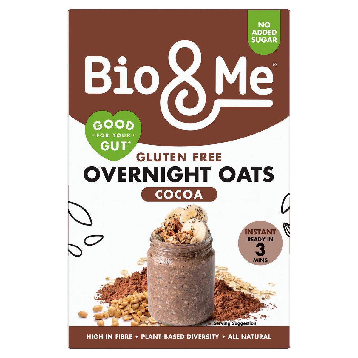Bio & Me cocoa overnight oats 350g, UK version