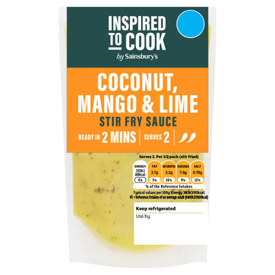 Sainsburys Sainsbury's Inspired to Cook Coconut Mango & Lime Stir Fry Sauce 175g- Buy online at McGrocer
