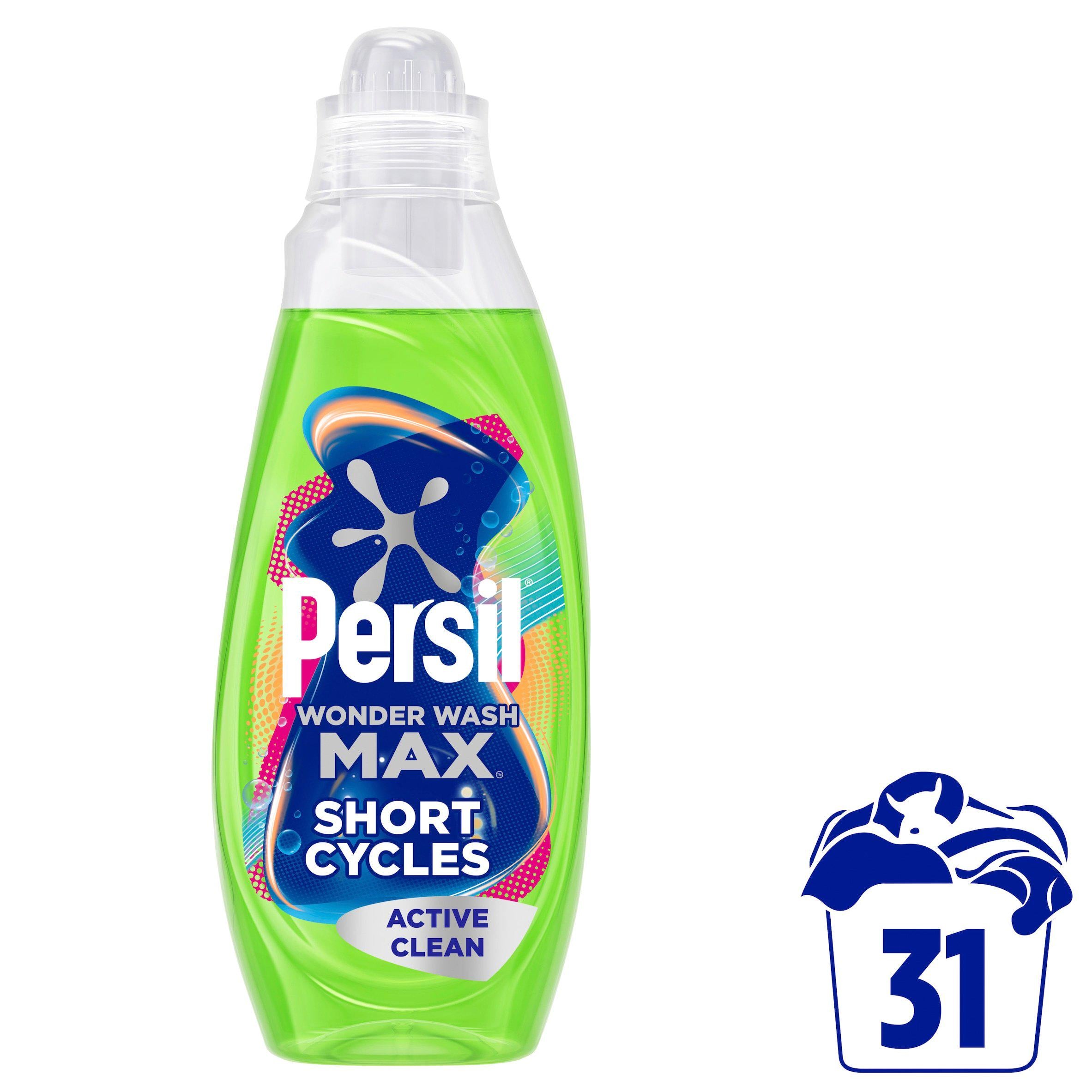 Persil Wonder Wash MAX active clean bio liquid detergent 837ml, UK version