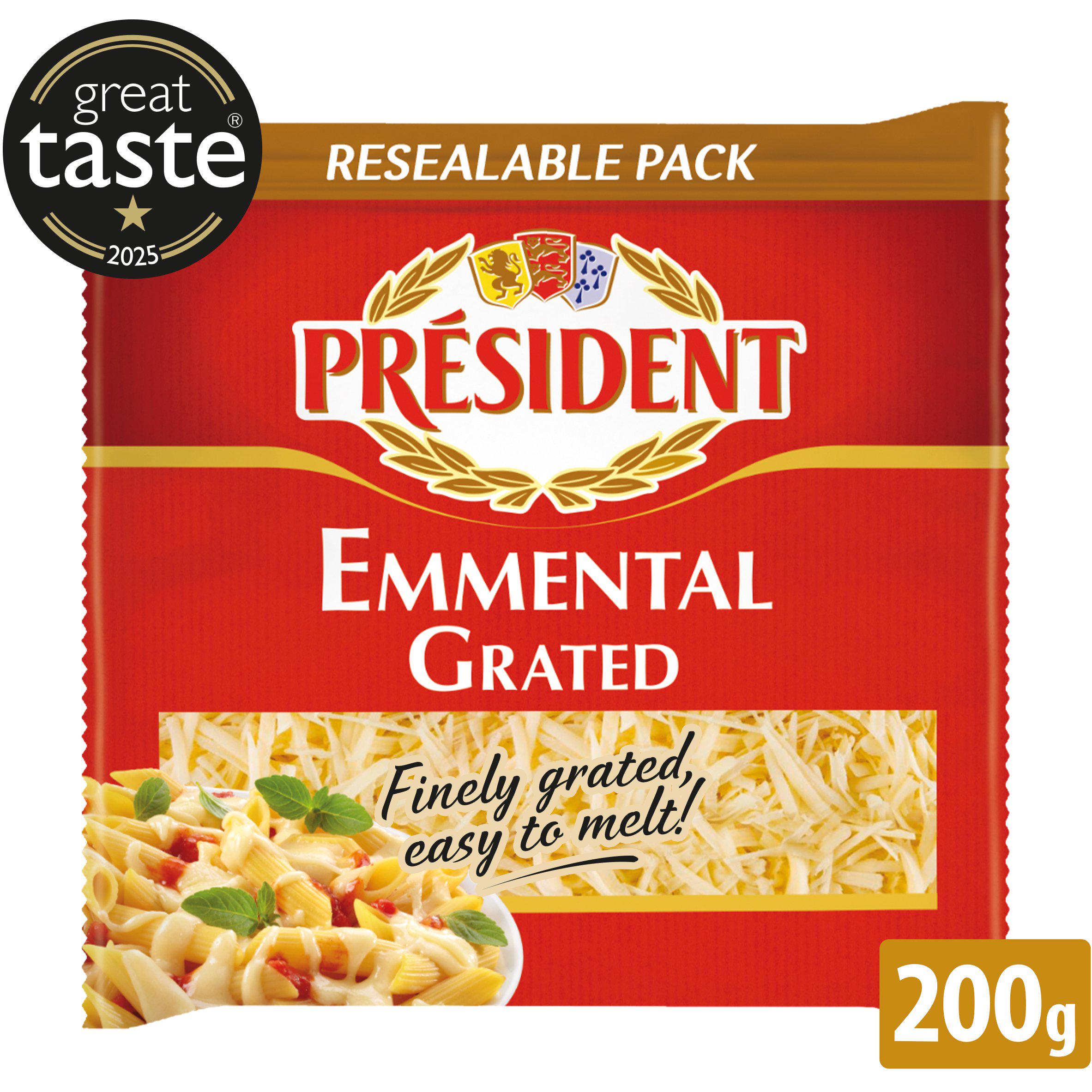 President Grated Emmental cheese 200g, UK version