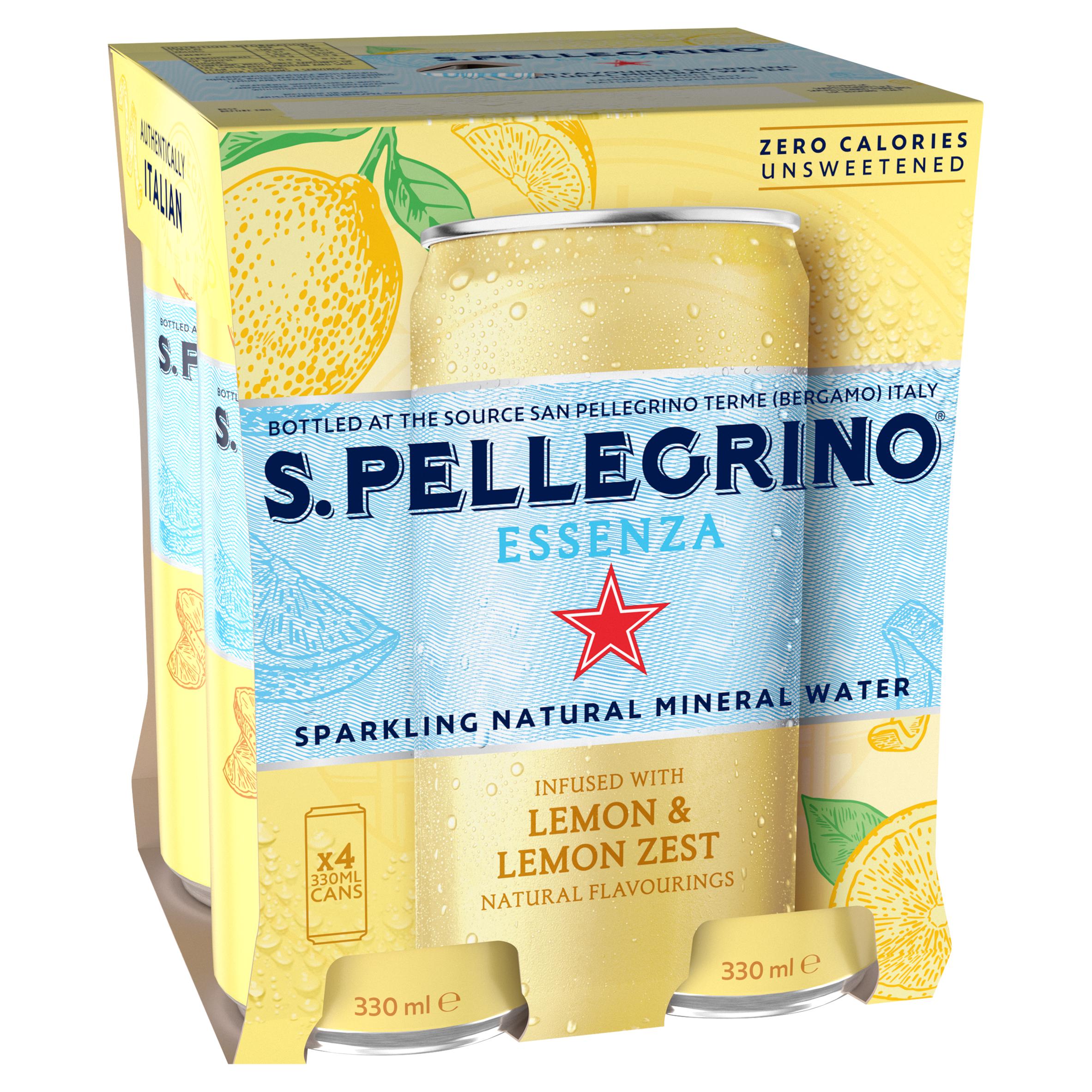 San Pellegrino Essenza Sparkling Water Lemon 4x330ml (British brand)