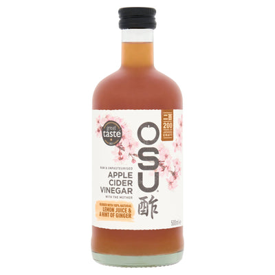 Sainsburys OSU Apple Cider Vinegar with Lemon Juice & a Hint of Ginger 500ml- Buy online at McGrocer