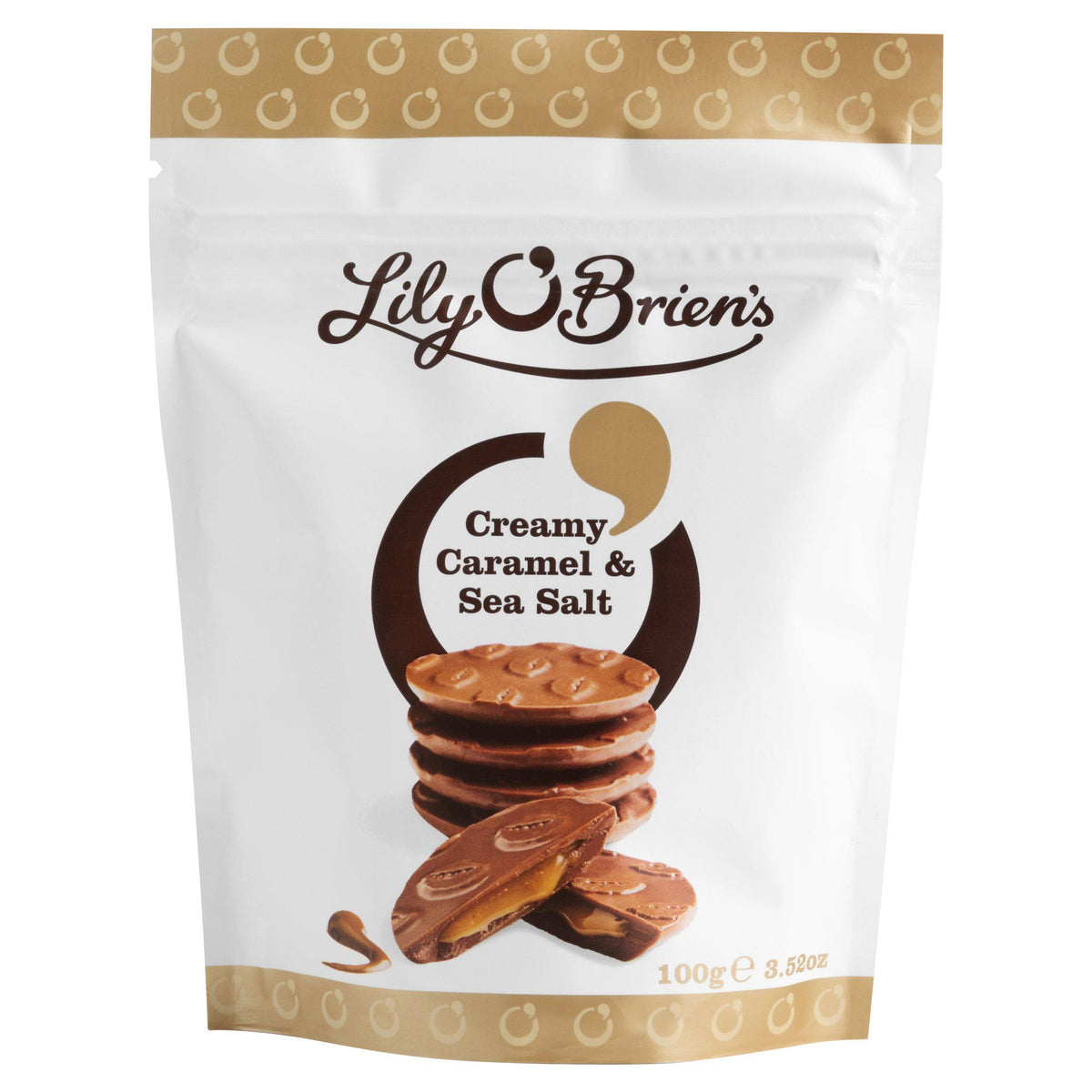 Lily O'Brien's caramel sea salt chocolate 100g, imported from the UK