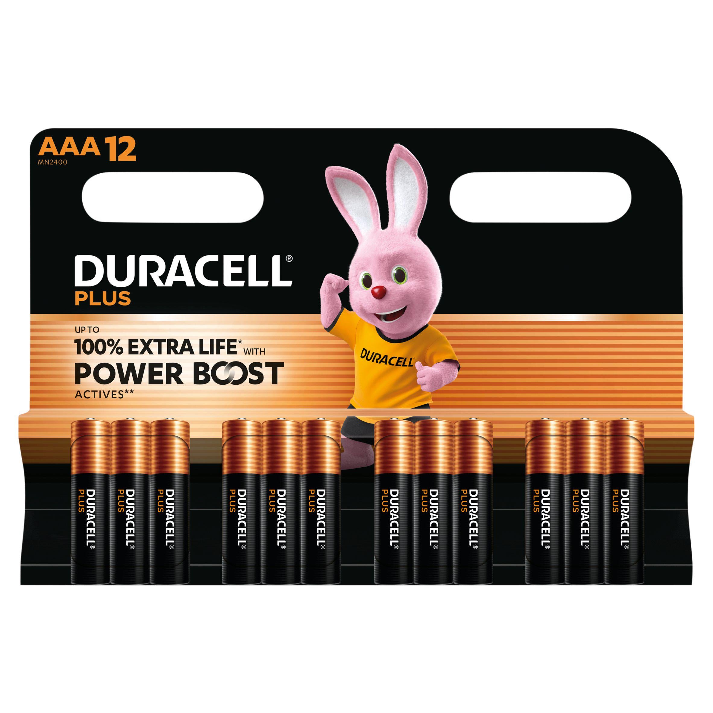 Duracell AAA batteries pack of 12, imported from the UK