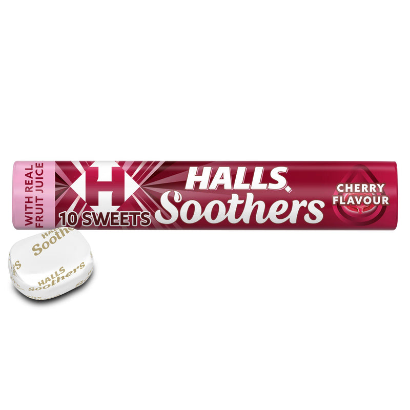 Halls Soothers cherry lozenges 45g (British brand)