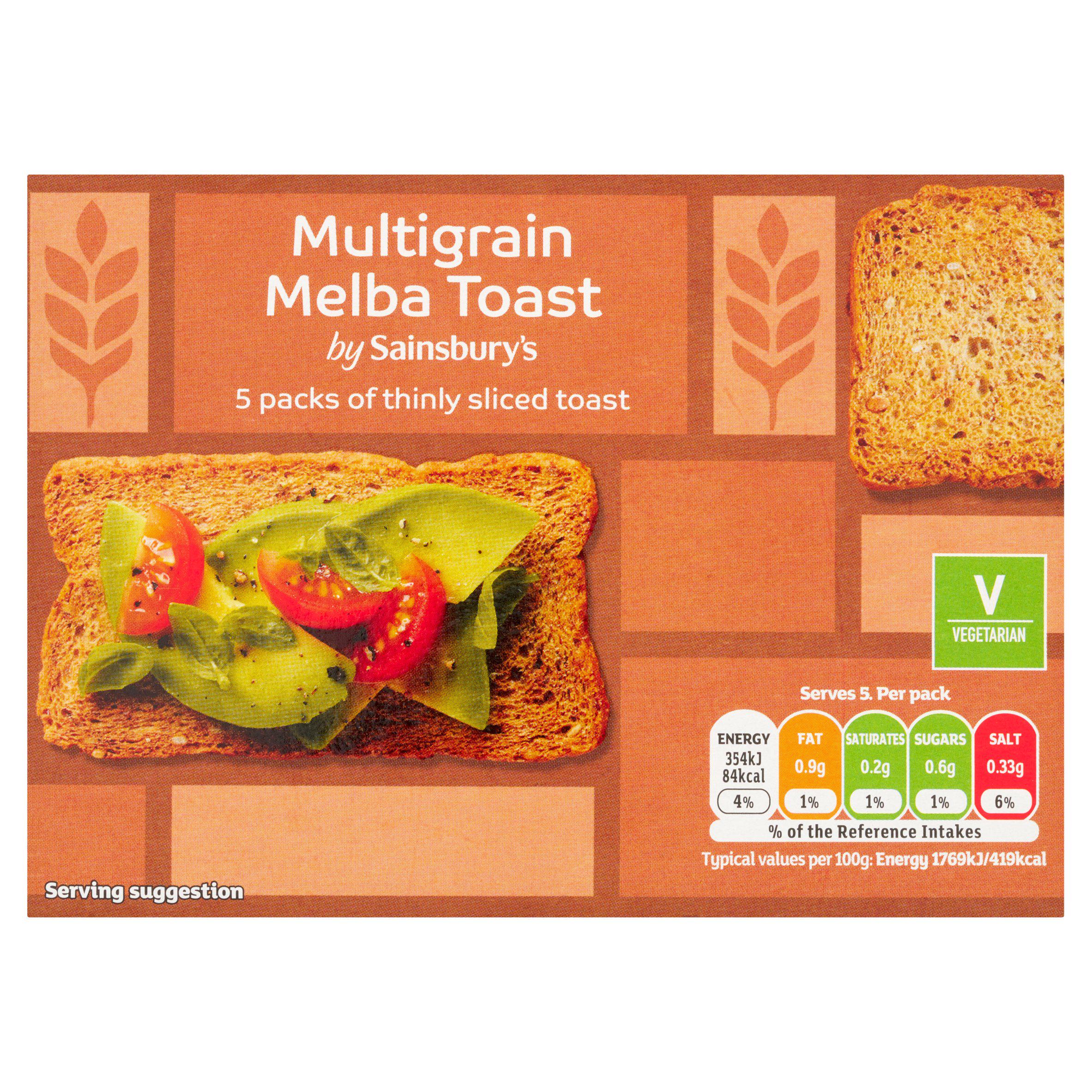 Sainsbury's multigrain Melba toast 100g - British product